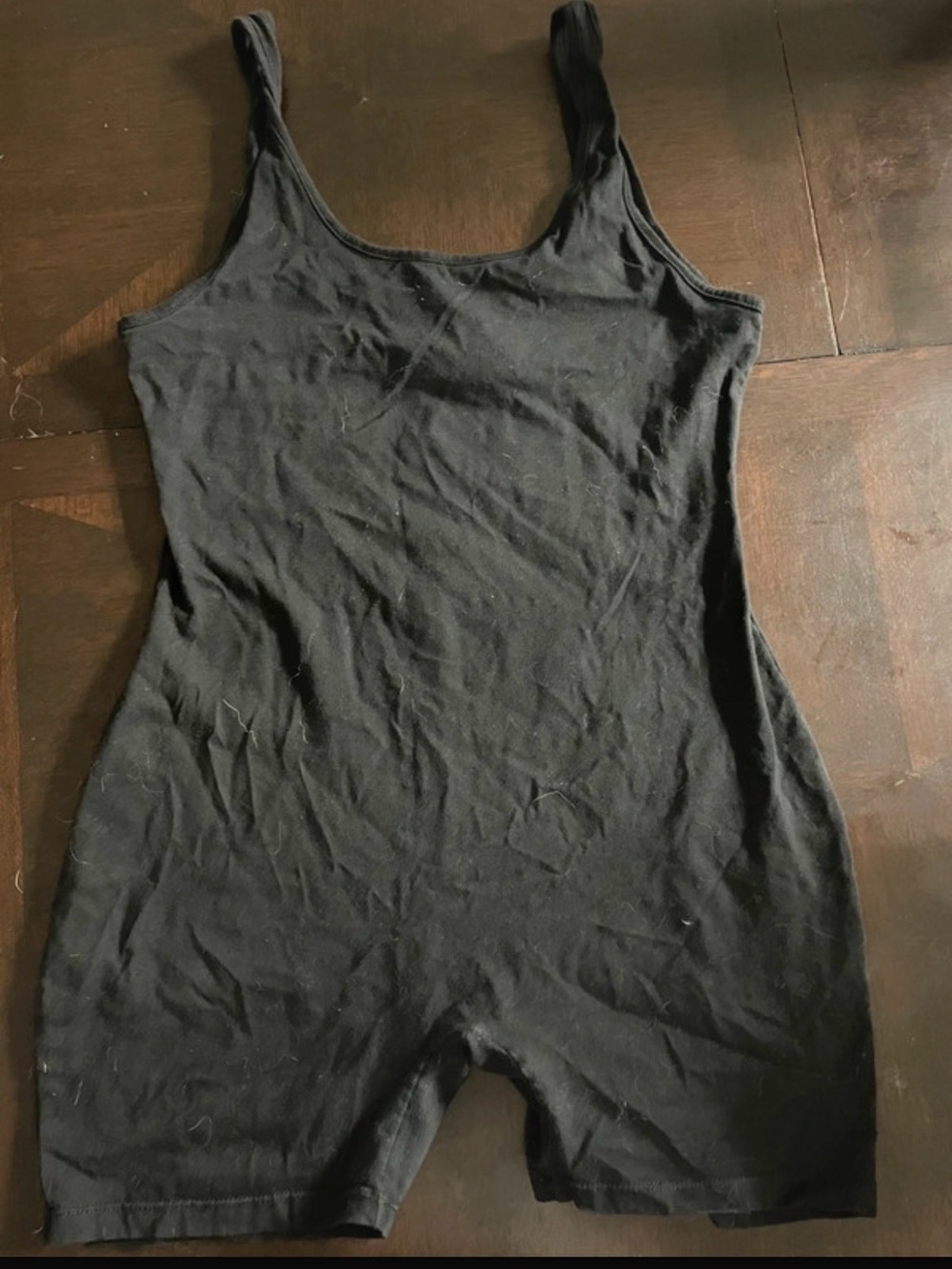 Women's Black Tank-Strap Cotton Romper